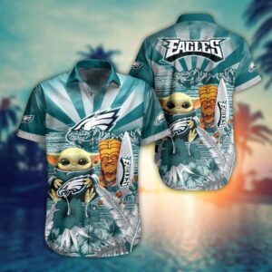 Philadelphia Eagles Baby Yoda NFL Football Team Hawaiian Shirt