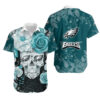 Philadelphia Eagles Calavera Skull NFL Football Team Hawaiian Shirt