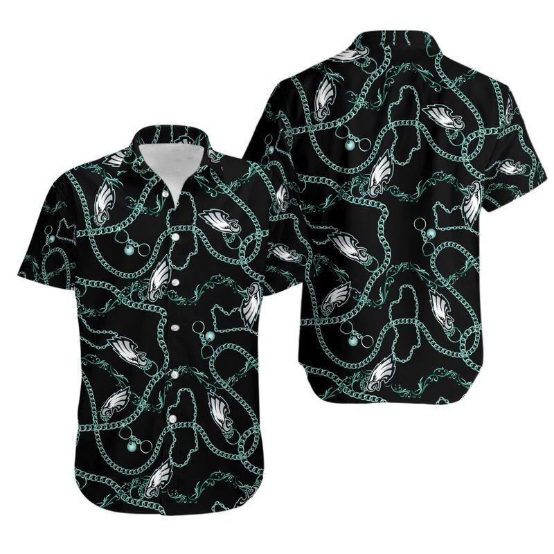 Philadelphia Eagles Chains NFL Football Team Hawaiian Shirt Philadelphia Eagles Chains NFL Football Team Hawaiian Shirt