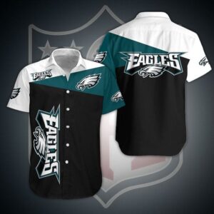 Philadelphia Eagles Color Blocks NFL Football Team Hawaiian Shirt