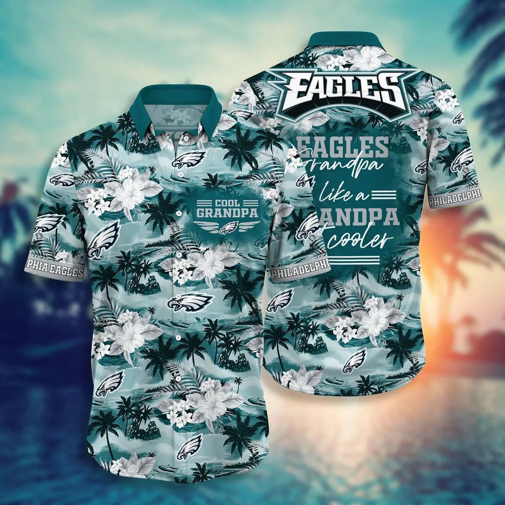 Philadelphia Eagles Cool Grandpa NFL Football Team Hawaiian Shirt Philadelphia Eagles Cool Grandpa NFL Football Team Hawaiian Shirt