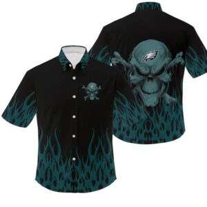 Philadelphia Eagles Firing Skull NFL Football Team Hawaiian Shirt