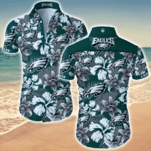 Philadelphia Eagles Flower Pattern NFL Football Team Hawaiian Shirt