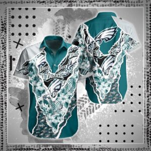 Philadelphia Eagles Flower Tropical NFL Football Team Hawaiian Shirt