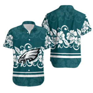 Philadelphia Eagles Hibiscus Flowers NFL Football Team Hawaiian Shirt