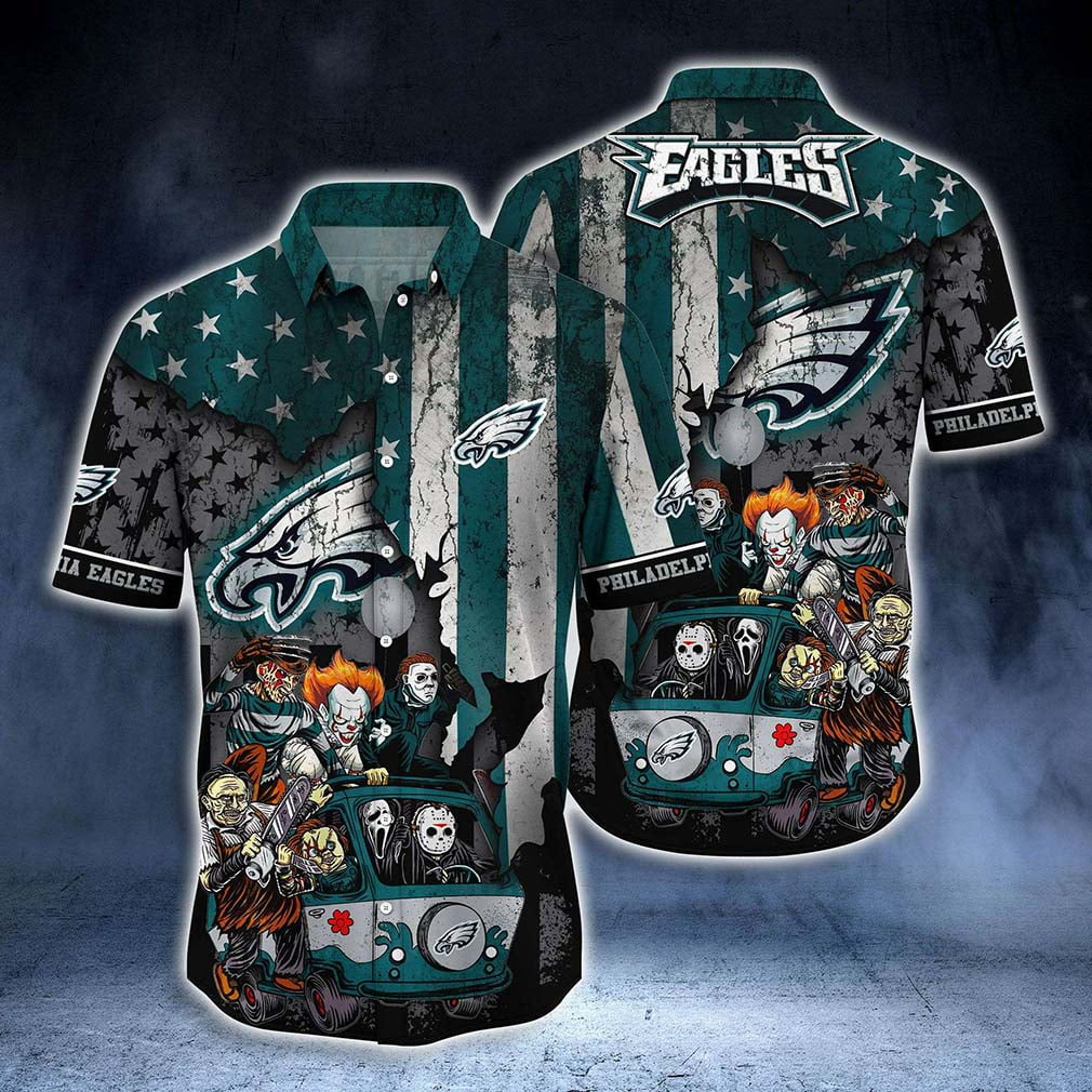 Philadelphia Eagles Horror Villains NFL Football Team Hawaiian Shirt Philadelphia Eagles Horror Villains NFL Football Team Hawaiian Shirt
