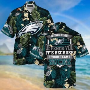 Philadelphia Eagles If This Flag Offends You NFL Football Team Hawaiian Shirt