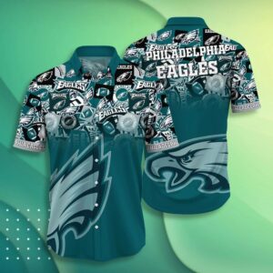 Philadelphia Eagles Logos NFL Football Team Hawaiian Shirt