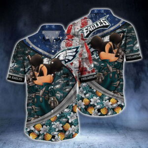 Philadelphia Eagles Mickey Mouse Character NFL Football Team Hawaiian Shirt