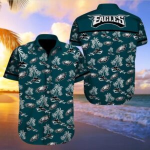 Philadelphia Eagles Monogram NFL Football Team Hawaiian Shirt