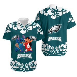 Philadelphia Eagles Stitch and Lilo NFL Football Team Hawaiian Shirt