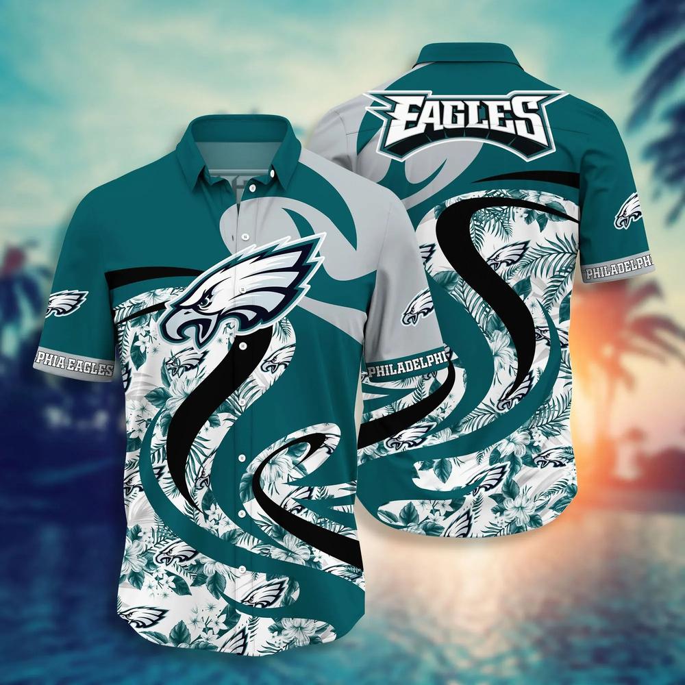 Philadelphia Eagles Tropical Graphic NFL Football Team Hawaiian Shirt Philadelphia Eagles Tropical Graphic NFL Football Team Hawaiian Shirt