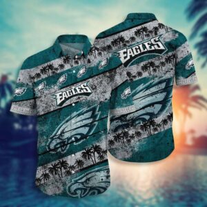 Philadelphia Eagles Tropical Pattern NFL Football Team Hawaiian Shirt