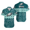 Philadelphia Eagles Turquoise Flower NFL Football Team Hawaiian Shirt