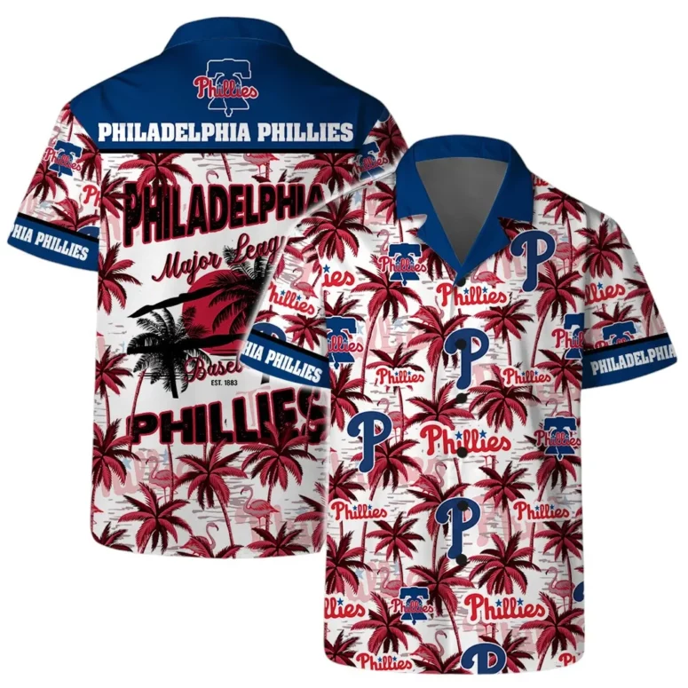 Philadelphia Phillies Coconut Tree Pattern Hawaiian Shirt Philadelphia Phillies Coconut Tree Pattern Hawaiian Shirt
