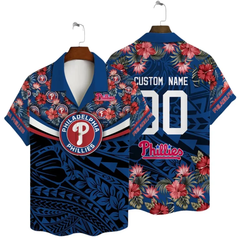 Philadelphia Phillies Island Floral Personalized Name Number Hawaiian Shirt Philadelphia Phillies Island Floral Personalized Name Number Hawaiian Shirt