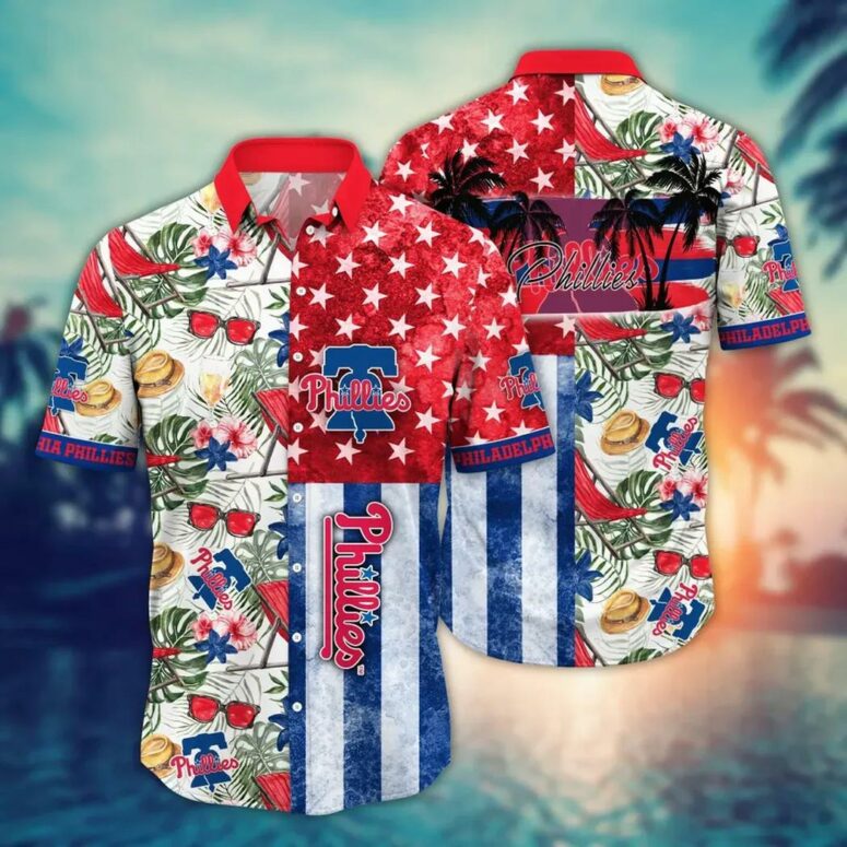 Philadelphia Phillies Stars and Stripes Celebration Hawaiian Shirt Philadelphia Phillies Stars and Stripes Celebration Hawaiian Shirt