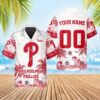 Philadelphia Phillies Tropical Personalized Name Number Logo Hawaiian Shirt