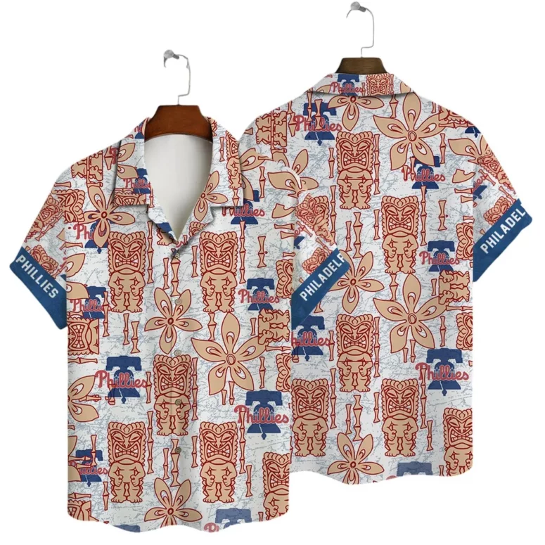 Philadelphia Phillies Vintage Tiki Hawaiian Shirt Philadelphia Phillies Vintage Tiki Hawaiian Shirt