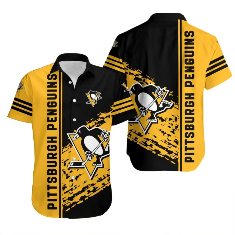 Pittsburgh Penguins Classic Streak Hawaiian Shirt Pittsburgh Penguins Classic Streak Hawaiian Shirt