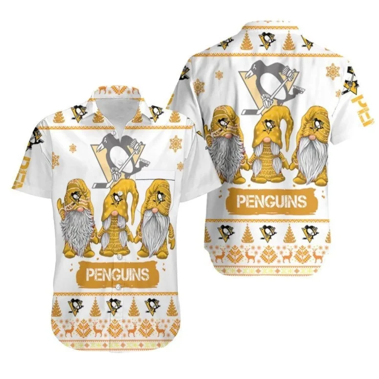 Pittsburgh Penguins Festive Gnome Hawaiian Shirt Pittsburgh Penguins Festive Gnome Hawaiian Shirt