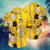Pittsburgh Penguins Golden Stripe Floral Hawaiian Shirt