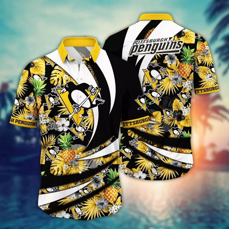 Pittsburgh Penguins Tropical Pineapple Hawaiian Shirt Pittsburgh Penguins Tropical Pineapple Hawaiian Shirt