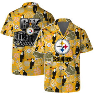 Pittsburgh Steelers 6X Superbowl Champions NFL Football Team Hawaiian Shirt