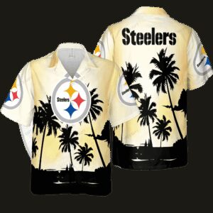 Pittsburgh Steelers Beach Scene NFL Football Team Hawaiian Shirt