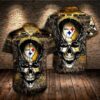 Pittsburgh Steelers Fierce Skull NFL Football Team Hawaiian Shirt