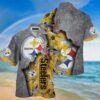 Pittsburgh Steelers Gray Golden Big Logo NFL Football Team Hawaiian Shirt
