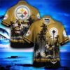 Pittsburgh Steelers Mickey Watching Stars NFL Football Team Hawaiian Shirt