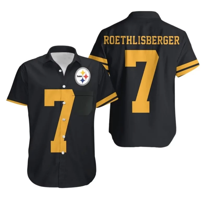 Pittsburgh Steelers Roethlisberger #7 Jersey Hawaiian Shirt Pittsburgh Steelers Roethlisberger #7 Jersey Hawaiian Shirt