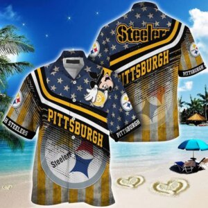 Pittsburgh Steelers Stars Stripes Mickey Hawaiian Shirt