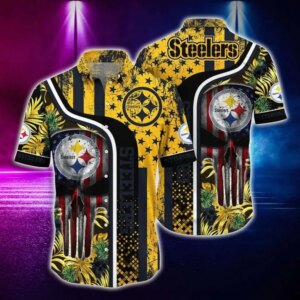 Pittsburgh Steelers Stars and Stripes Pride Hawaiian Shirt