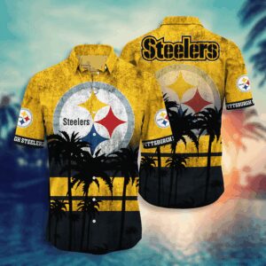Pittsburgh Steelers Sunset Time NFL Football Team Hawaiian Shirt