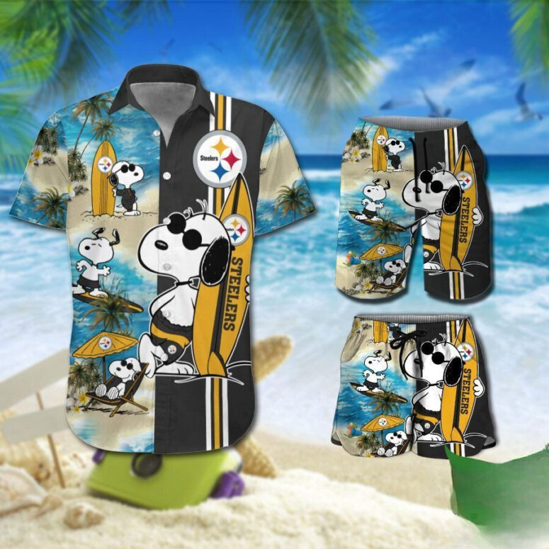 Pittsburgh Steelers Surf Vibes Snoopy Hawaiian Shirt Pittsburgh Steelers Surf Vibes Snoopy Hawaiian Shirt