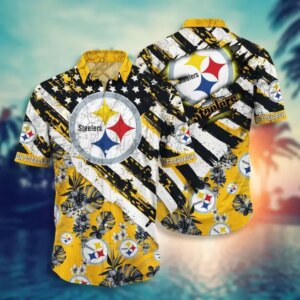 Pittsburgh Steelers US Flag Style Hawaiian Shirt