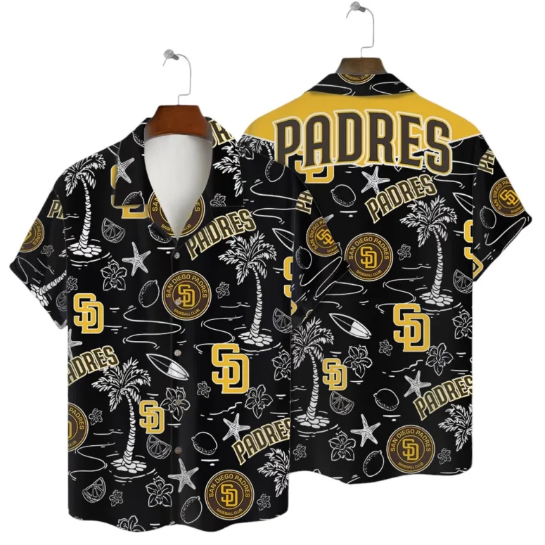 San Diego Padres Coastal Icons Hawaiian Shirt San Diego Padres Coastal Icons Hawaiian Shirt