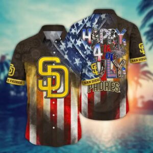San Diego Padres Stars and Stripes Celebration Hawaiian Shirt