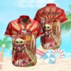 San Francisco 49ers Baby Yoda Tiki Totem Hawaiian Shirt