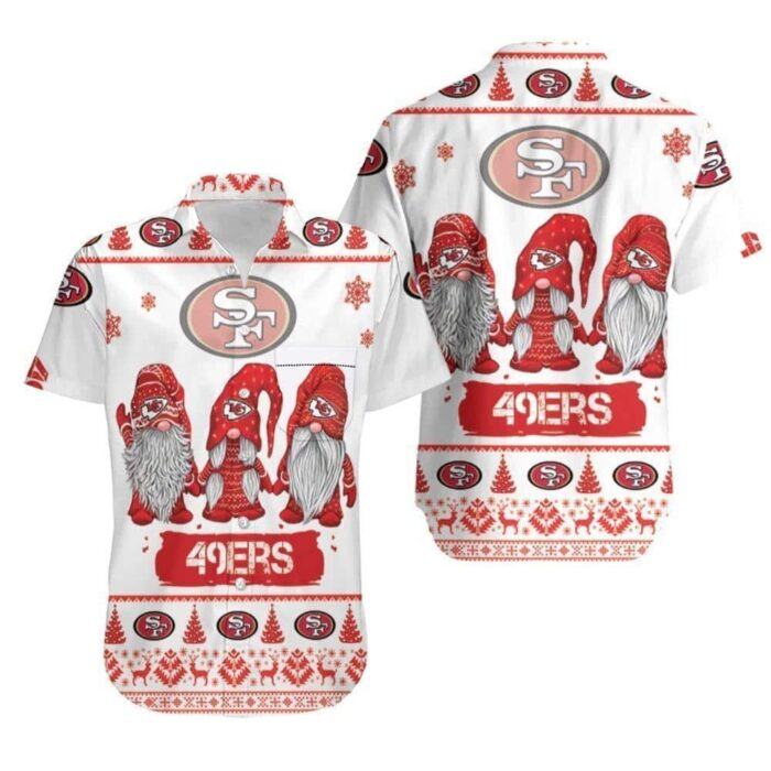 San Francisco 49ers Gnome Holiday Hawaiian Shirt San Francisco 49ers Gnome Holiday Hawaiian Shirt
