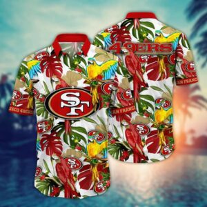 San Francisco 49ers Parrots in Forest NFL Football Team Hawaiian Shirt