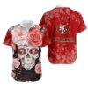 San Francisco 49ers Sugar Skull Rose Hawaiian Shirt