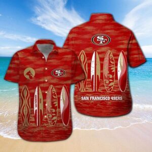 San Francisco 49ers Surfing NFL Football Team Hawaiian Shirt