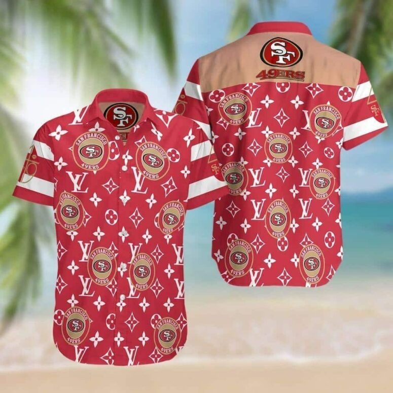 San Francisco 49ers Symbol Louis Vuitton Hawaiian Shirt San Francisco 49ers Symbol Louis Vuitton Hawaiian Shirt