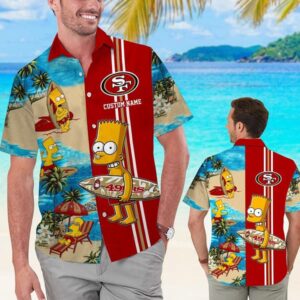 San Francisco 49ers The Simpsons Custom Name NFL Football Team Hawaiian Shirt