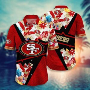 San Francisco 49ers Tropical Flowers NFL Football Team Hawaiian Shirt