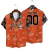 San Francisco Giants Personalized Name Number Leaf Pattern Hawaiian Shirt