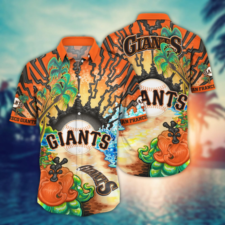 San Francisco Giants Sunset Wave Hawaiian Shirt San Francisco Giants Sunset Wave Hawaiian Shirt